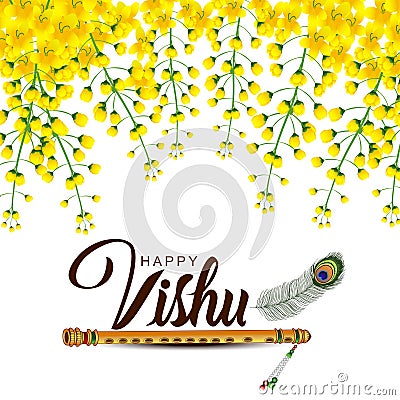 Kerala festival happy vishu greetings. vector illustration design Vector Illustration