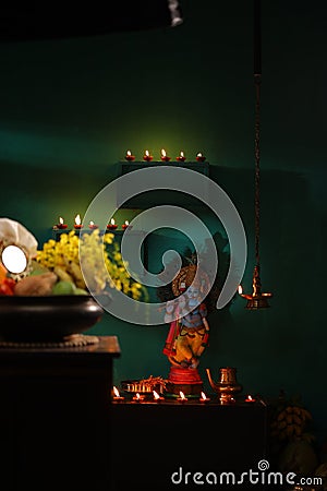 Vishukkani or Vishu sight-Kerala Festival Stock Photo