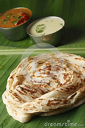 Kerala Paratha - a layered flatbread from Kerala Stock Photo