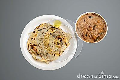 Kerala paratha with paneer butter masala food photography Stock Photo