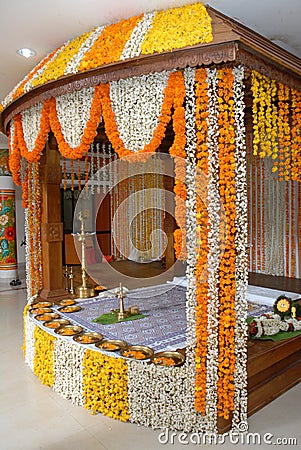 A Kerala Wedding Flower Decoration Editorial Stock Image 