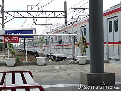 Kereta Rel Listrik also known as Commuter Line in Jakarta Indonesia Editorial Stock Photo