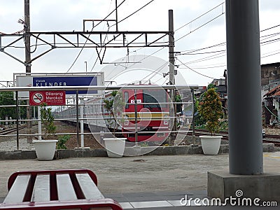 Kereta Rel Listrik also known as Commuter Line in Jakarta Indonesia Editorial Stock Photo