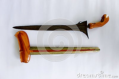 keris or kris is tradional weapon of javanese people indonesia on white background a Stock Photo