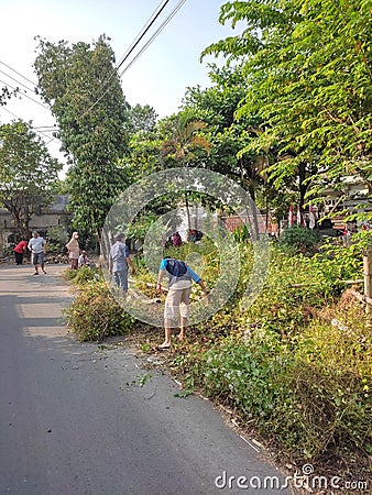 Residents work together to clean and beautify the environment Editorial Stock Photo