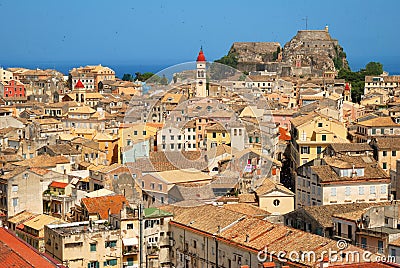 Kerkyra Town in Corfu Stock Photo