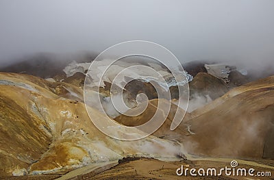 Kerlingarfjoll or The Ogress` Mountains, a volcanic mountain ran Stock Photo
