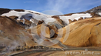 KerlingarfjÃ¶ll mountains and river Stock Photo