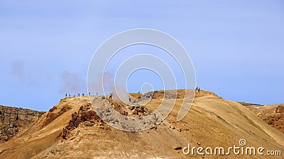 KerlingarfjÃ¶ll people on mountain Stock Photo