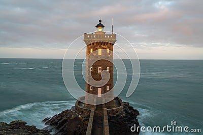 Kermorvan lighthouse, Le Conquet, Bretagne, France Stock Photo