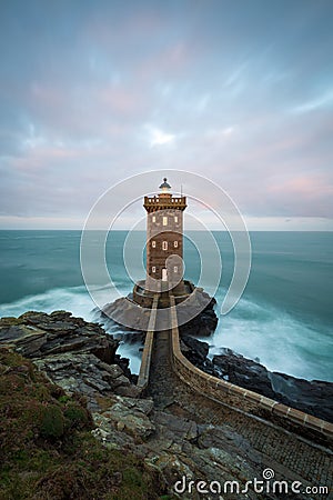 Kermorvan lighthouse, Le Conquet, Bretagne, France Stock Photo