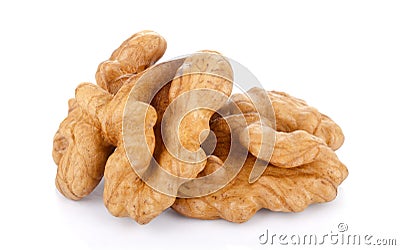 Kernel walnut isolated on the white Stock Photo