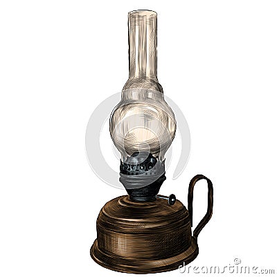 Kerosene lamp Vector Illustration