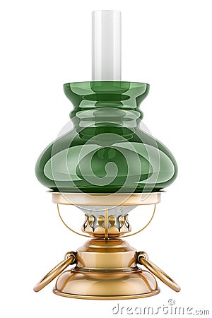 Kerosene lamp, paraffin lamp. 3D rendering Stock Photo