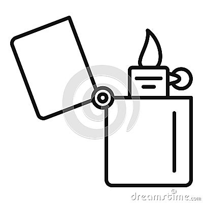 Kerosene lighter icon, outline style Vector Illustration