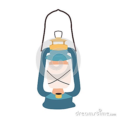 kerosine lamp in a cartoon flat style Vector Illustration