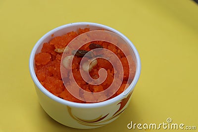 Kesari suji halwa, Indian sweei dish Stock Photo