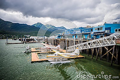 Ketchikan alaska port and float plane airport Editorial Stock Photo