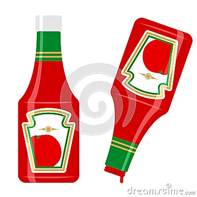 Ketchup bottle Vector Illustration