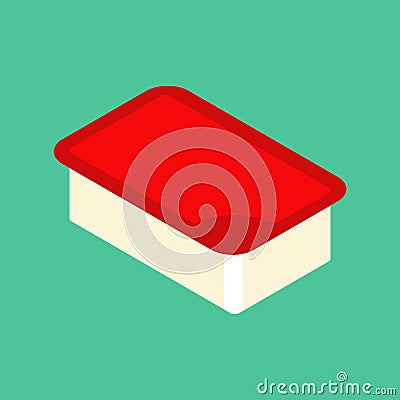 Ketchup DIP pack isolated. Sauce for fast food on white backgro Vector Illustration