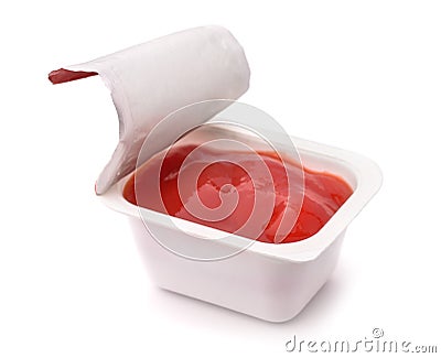 Ketchup Dip Packet Stock Photo