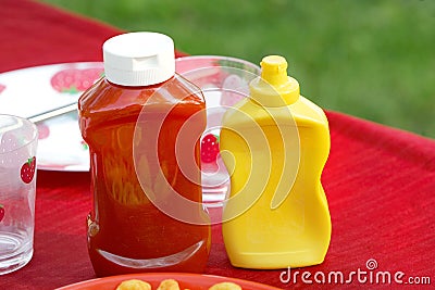 Ketchup and mustard Stock Photo