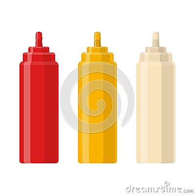 Ketchup, Mustard and Mayo Vector Illustration