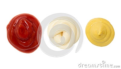 Ketchup Mustard and Mayonnaise stain blob Stock Photo