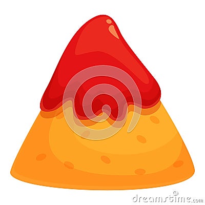 Ketchup nachos icon cartoon vector. Salsa food Vector Illustration