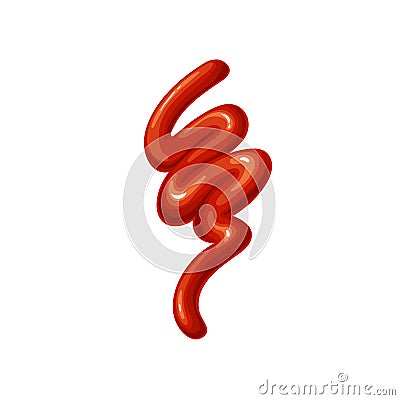 Ketchup sauce spilled strips and spots Vector Illustration