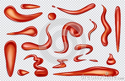 Ketchup stains set Vector Illustration