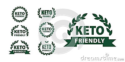 Keto friendly healthcare diet marks set collection Stock Photo