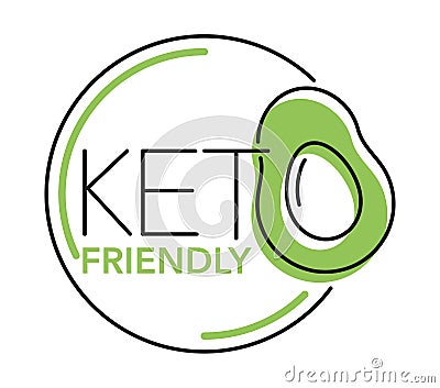 Keto Friendly - Labeling for dieting nutrition Vector Illustration