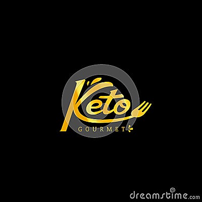 Keto Gourmet catering and restaurant manual hand lettering logo Vector Illustration