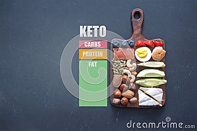 Keto low carb diet foods Stock Photo