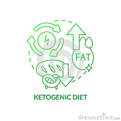 Ketogenic diet green gradient concept icon Vector Illustration