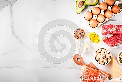 Ketogenic low carbs diet ingredients Stock Photo