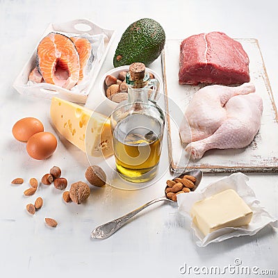 Ketogenic low carbs diet Stock Photo