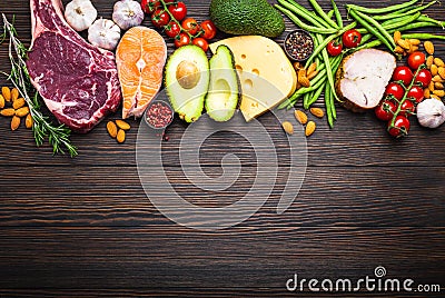 Keto diet foods Stock Photo