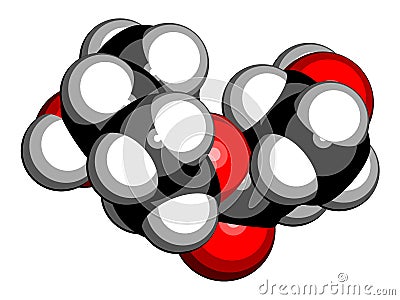 Ketone ester molecule. Present in drinks to induce ketosis. 3D rendering. Vector Illustration