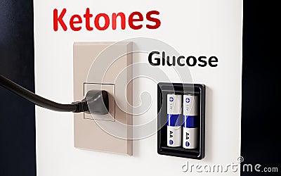 Ketones and Glucose Energy Metaphor Stock Photo