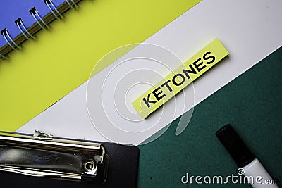 Ketones text on sticky notes with office desk concept Stock Photo