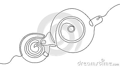 Kettle cup continuous line vector concept Vector Illustration