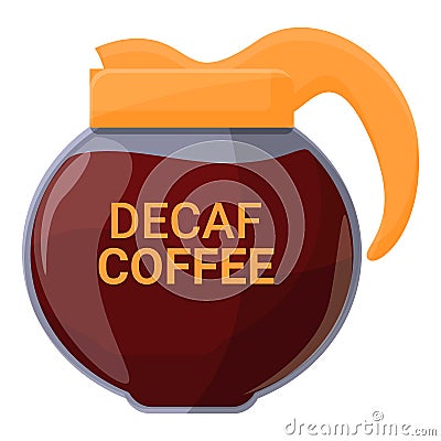 Kettle decaf icon, cartoon style Vector Illustration