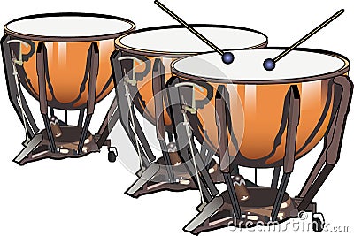 Kettle Drums Cartoon Illustration