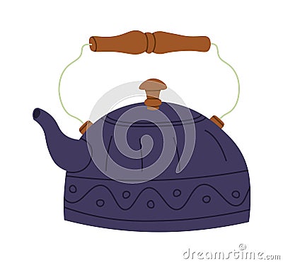 Kettle for matcha tea brewing flat icon Vector Illustration