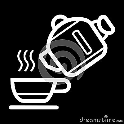 Kettle Pouring Water into Cup Vector Icon Vector Illustration