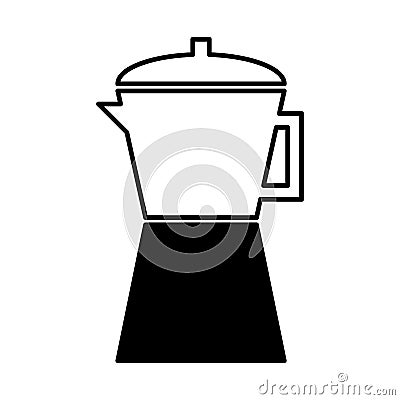 Kettle silhouette isolated icon Vector Illustration