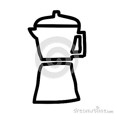 Kettle silhouette isolated icon Vector Illustration