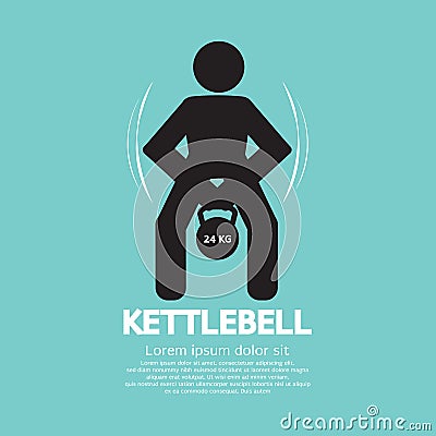 Kettlebell Fitness Exercising Sign Vector Illustration